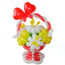 Букет із кульок Червоно-Білий кошик